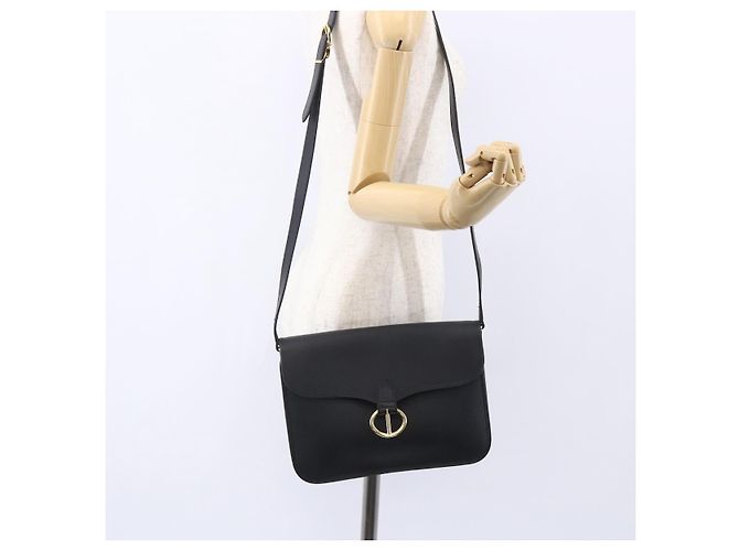Borsa a spalla in tela a nido d'ape PVC nera e oro Christian Dior Auth ka361 Nero D'oro - vista 21