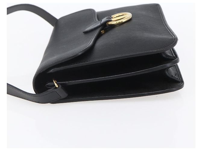 Borsa a spalla in tela a nido d'ape PVC nera e oro Christian Dior Auth ka361 Nero D'oro - vista 3