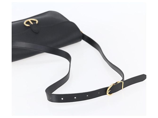 Borsa a spalla in tela a nido d'ape PVC nera e oro Christian Dior Auth ka361 Nero D'oro - vista 7