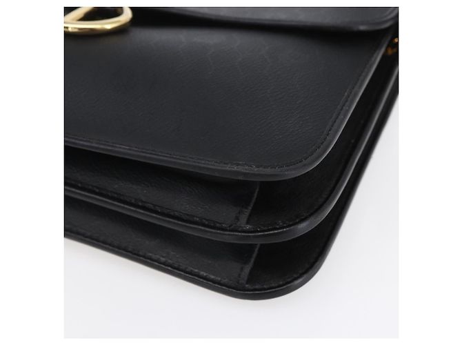 Borsa a spalla in tela a nido d'ape PVC nera e oro Christian Dior Auth ka361 Nero D'oro - vista 9