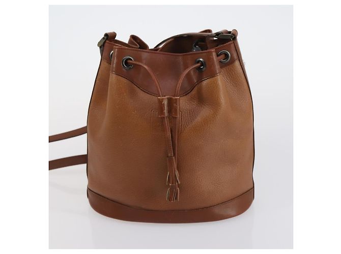 Borsa a Spalla in Pelle e Tela Burberry 2 Pezzi Beige Marrone Auth bs31058 - vista 10