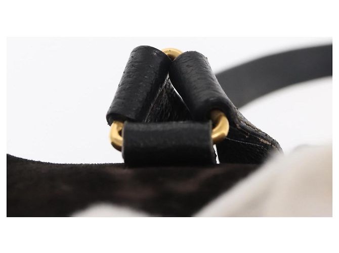 Zaino in Pelle Suede Gucci Bamboo Nero Oro 003 1705 0030 Auth BA7789 - vista 15