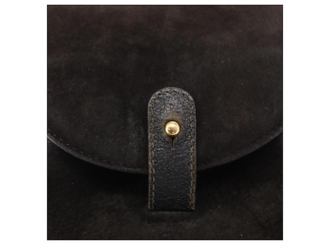 Zaino in Pelle Suede Gucci Bamboo Nero Oro 003 1705 0030 Auth BA7789 - vista 21