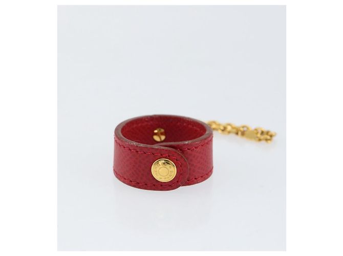 Hermès HERMES Handschuhhalter Charm Leder Rot Gold Auth ar13845 Golden - Ansicht 2