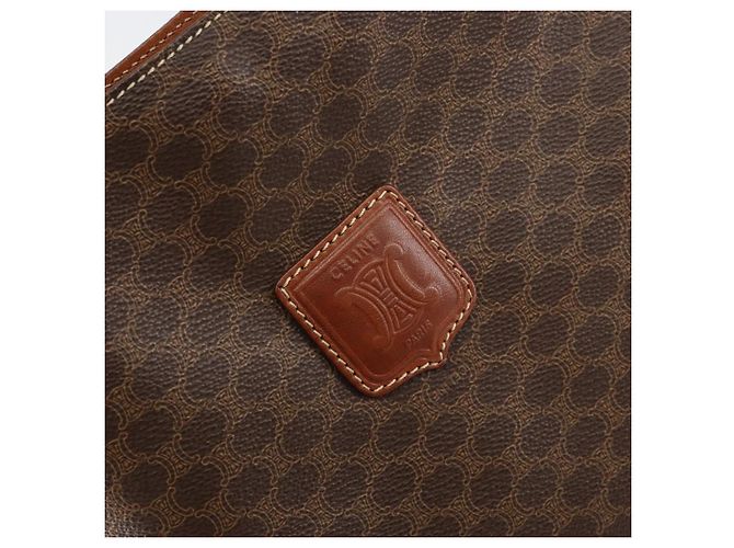 Céline Borsa a mano in tela Macadam CELINE in pelle PVC marrone oro Auth 152276 D'oro - vista 10