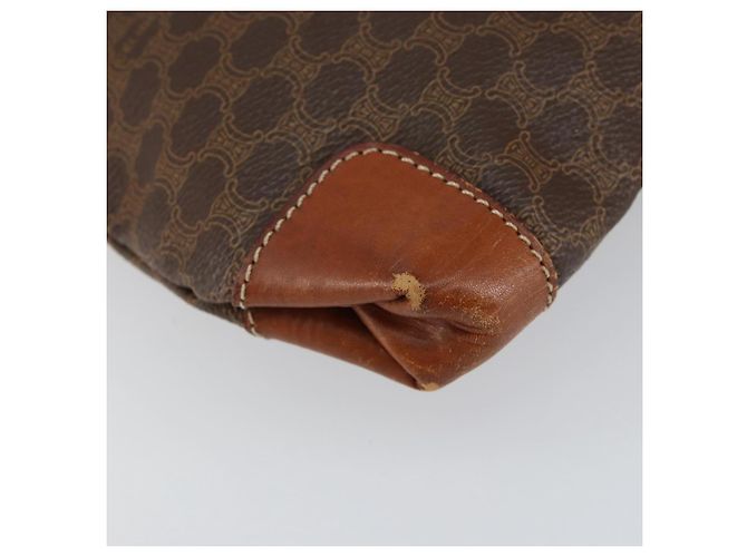 Céline Borsa a mano in tela Macadam CELINE in pelle PVC marrone oro Auth 152276 D'oro - vista 14