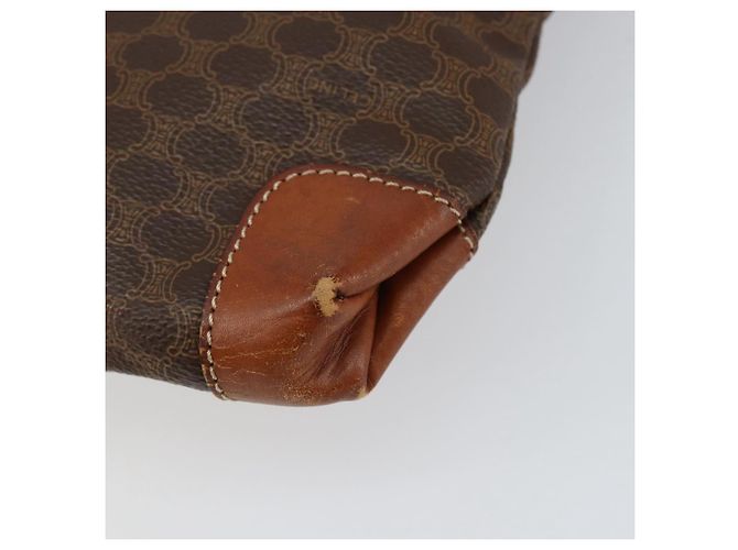 Céline Borsa a mano in tela Macadam CELINE in pelle PVC marrone oro Auth 152276 D'oro - vista 15