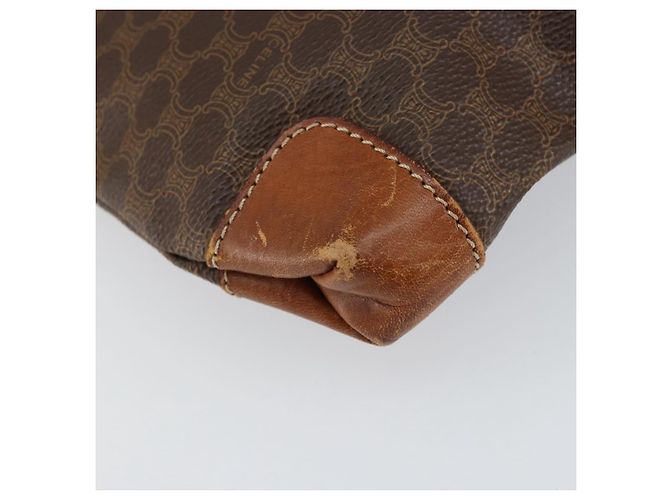 Céline Borsa a mano in tela Macadam CELINE in pelle PVC marrone oro Auth 152276 D'oro - vista 16