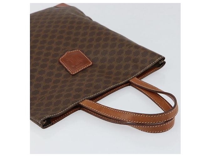 Céline Borsa a mano in tela Macadam CELINE in pelle PVC marrone oro Auth 152276 D'oro - vista 6