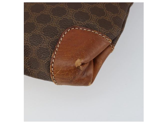Céline Borsa a mano in tela Macadam CELINE in pelle PVC marrone oro Auth 152276 D'oro - vista 9