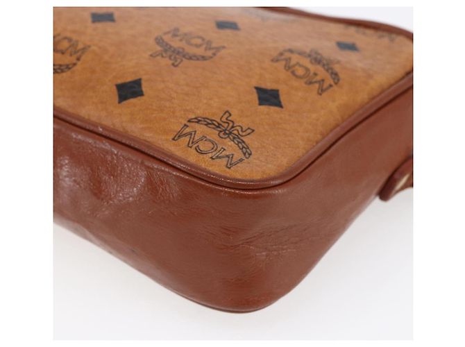 Borsa a Spalla MCM Logogram Vicetos in Pelle PVC Marrone Oro Auth BA8428 D'oro - vista 15