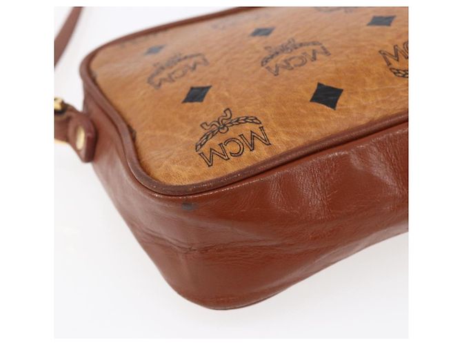 Borsa a Spalla MCM Logogram Vicetos in Pelle PVC Marrone Oro Auth BA8428 D'oro - vista 16