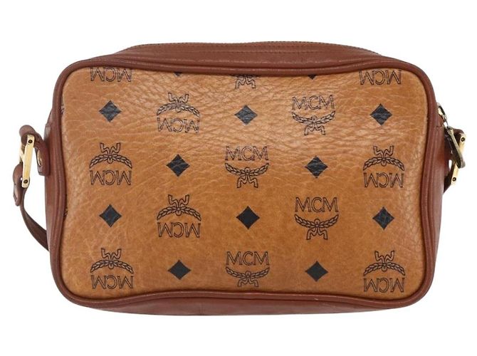Borsa a Spalla MCM Logogram Vicetos in Pelle PVC Marrone Oro Auth BA8428 D'oro - vista 2