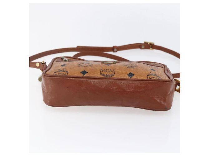 Borsa a Spalla MCM Logogram Vicetos in Pelle PVC Marrone Oro Auth BA8428 D'oro - vista 5