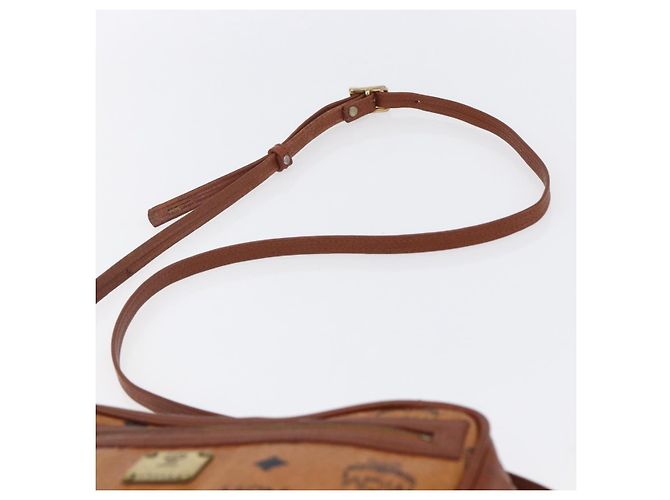 Borsa a Spalla MCM Logogram Vicetos in Pelle PVC Marrone Oro Auth BA8428 D'oro - vista 8