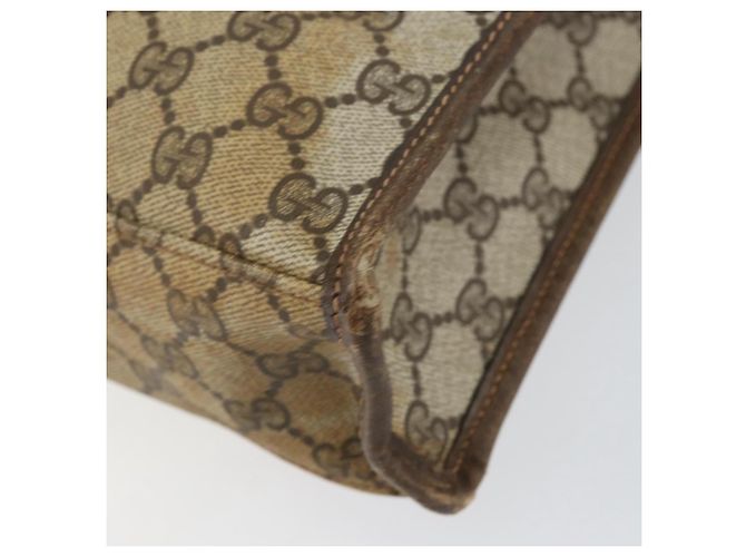 Borsa tote Gucci GG Supreme Web Sherry Line in PVC beige e oro 010 378 Auth 154418 D'oro - vista 15