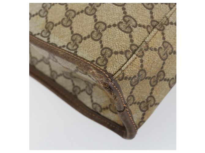 Borsa tote Gucci GG Supreme Web Sherry Line in PVC beige e oro 010 378 Auth 154418 D'oro - vista 16