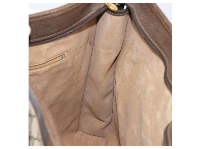 Borsa tote Gucci GG Supreme Web Sherry Line in PVC beige e oro 010 378 Auth 154418 D'oro - vista 19