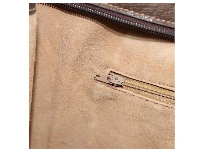 Borsa tote Gucci GG Supreme Web Sherry Line in PVC beige e oro 010 378 Auth 154418 D'oro - vista 21