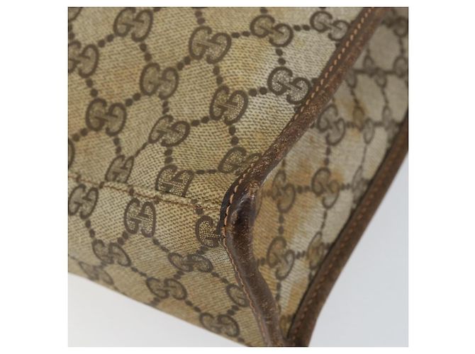 Borsa tote Gucci GG Supreme Web Sherry Line in PVC beige e oro 010 378 Auth 154418 D'oro - vista 9