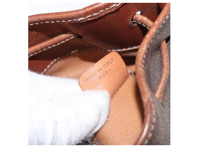 Céline CELINE Macadam Canvas Schultertasche aus PVC-Leder Braun Gold Auth 153471 Golden - Ansicht 12