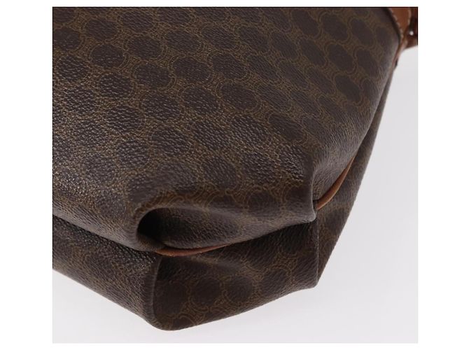 Céline CELINE Macadam Canvas Schultertasche aus PVC-Leder Braun Gold Auth 153471 Golden - Ansicht 17