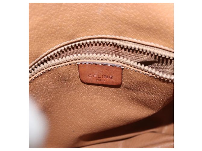 Céline CELINE Macadam Canvas Schultertasche aus PVC-Leder Braun Gold Auth 153471 Golden - Ansicht 19