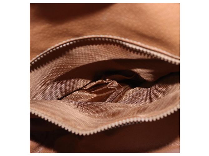 Céline CELINE Macadam Canvas Schultertasche aus PVC-Leder Braun Gold Auth 153471 Golden - Ansicht 23