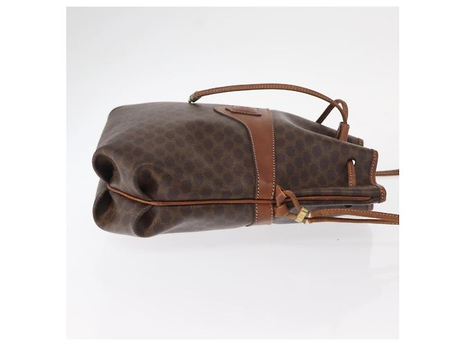 Céline CELINE Macadam Canvas Schultertasche aus PVC-Leder Braun Gold Auth 153471 Golden - Ansicht 3