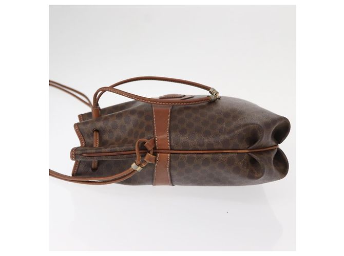 Céline CELINE Macadam Canvas Schultertasche aus PVC-Leder Braun Gold Auth 153471 Golden - Ansicht 4