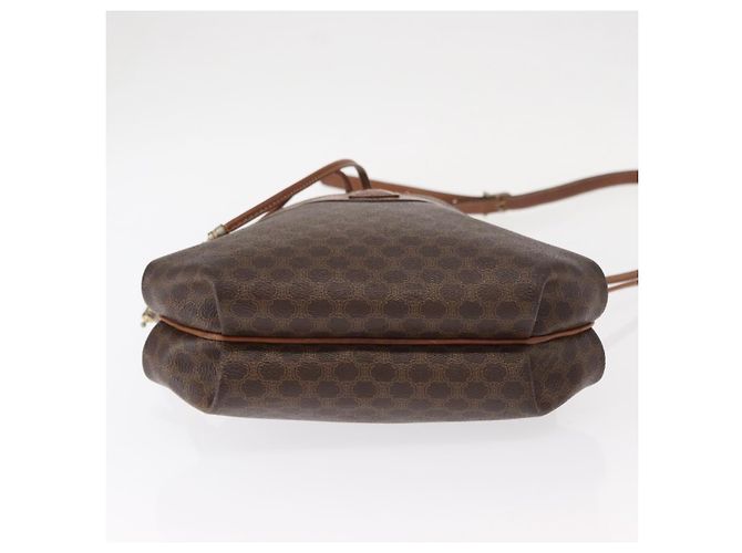 Céline CELINE Macadam Canvas Schultertasche aus PVC-Leder Braun Gold Auth 153471 Golden - Ansicht 5