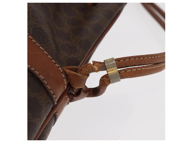 Céline CELINE Macadam Canvas Schultertasche aus PVC-Leder Braun Gold Auth 153471 Golden - Ansicht 9