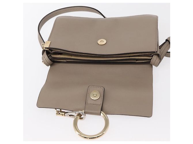 Chloé Borsa a Spalla Chloe Fay in Pelle Scamosciata Beige Oro Auth gh1321 D'oro - vista 10