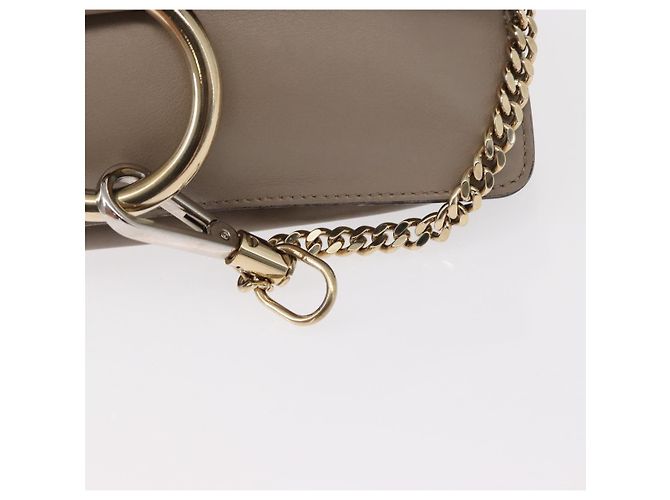 Chloé Borsa a Spalla Chloe Fay in Pelle Scamosciata Beige Oro Auth gh1321 D'oro - vista 17