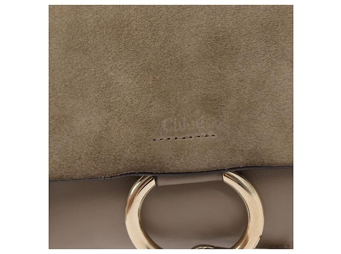 Chloé Borsa a Spalla Chloe Fay in Pelle Scamosciata Beige Oro Auth gh1321 D'oro - vista 18