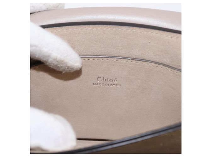 Chloé Borsa a Spalla Chloe Fay in Pelle Scamosciata Beige Oro Auth gh1321 D'oro - vista 19