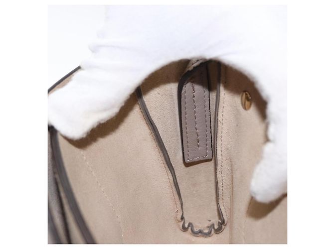 Chloé Borsa a Spalla Chloe Fay in Pelle Scamosciata Beige Oro Auth gh1321 D'oro - vista 21