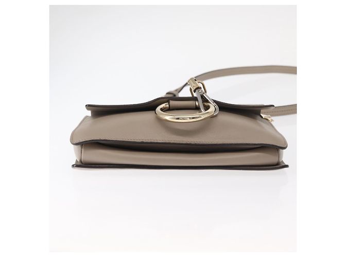 Chloé Borsa a Spalla Chloe Fay in Pelle Scamosciata Beige Oro Auth gh1321 D'oro - vista 5