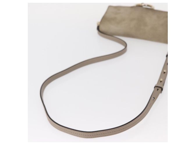 Chloé Borsa a Spalla Chloe Fay in Pelle Scamosciata Beige Oro Auth gh1321 D'oro - vista 7
