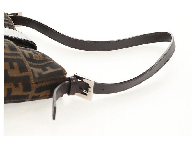 Borsa a spalla Mamma Baguette in tela Zucca FENDI nera e marrone Auth 153620SAV Nero - vista 14