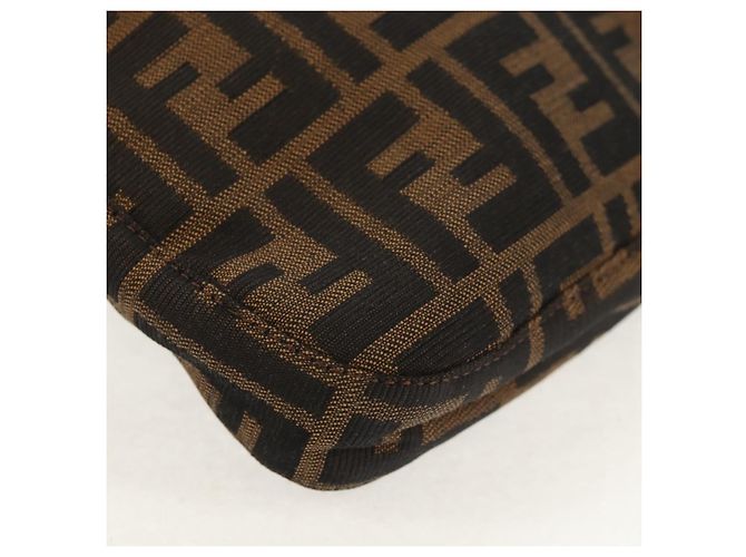 Borsa a spalla Mamma Baguette in tela Zucca FENDI nera e marrone Auth 153620SAV Nero - vista 15