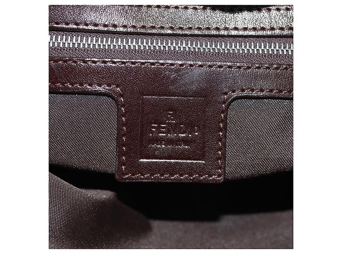 Borsa a spalla Mamma Baguette in tela Zucca FENDI nera e marrone Auth 153620SAV Nero - vista 22