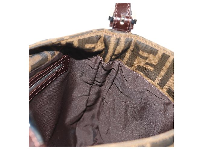 Borsa a spalla Mamma Baguette in tela Zucca FENDI nera e marrone Auth 153620SAV Nero - vista 23