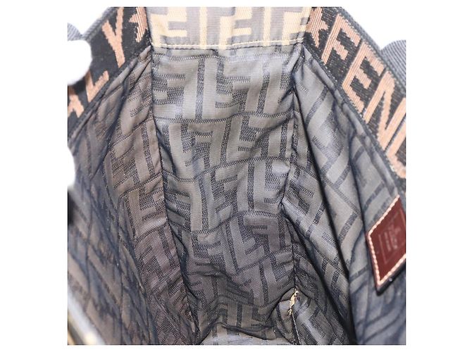 FENDI Zucca Canvas Tote Bag Schwarz Braun Auth gh1447 - Ansicht 18