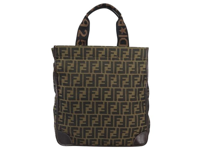 FENDI Zucca Canvas Tote Bag Schwarz Braun Auth gh1447 - Ansicht 3