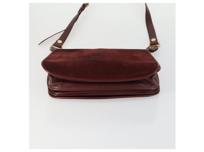 Cartier Borsa a Spalla in Pelle 2 Set Bordeaux Auth 151718 Bordò - vista 7