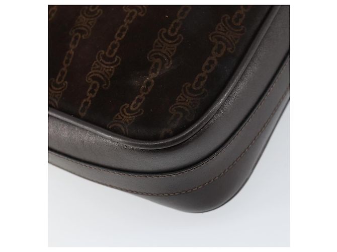 Céline Borsa a Spalla CELINE in Pelle Scamosciata Marrone Oro Auth ep12279 D'oro - vista 13