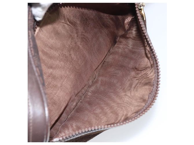 Céline Borsa a Spalla CELINE in Pelle Scamosciata Marrone Oro Auth ep12279 D'oro - vista 22