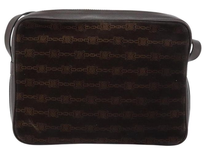 Céline Borsa a Spalla CELINE in Pelle Scamosciata Marrone Oro Auth ep12279 D'oro - vista 3