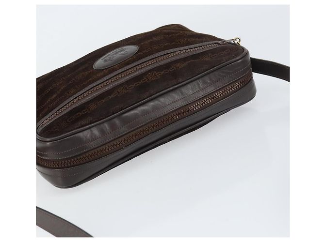 Céline Borsa a Spalla CELINE in Pelle Scamosciata Marrone Oro Auth ep12279 D'oro - vista 6